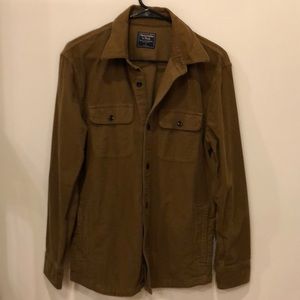 Soft brushed cotton shirt jacket medium brown